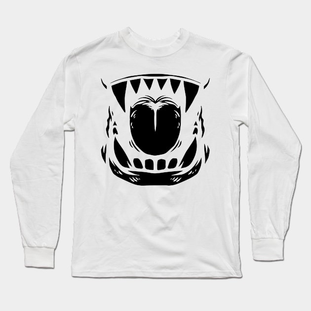 scary teeth face mask Long Sleeve T-Shirt by PIIZ